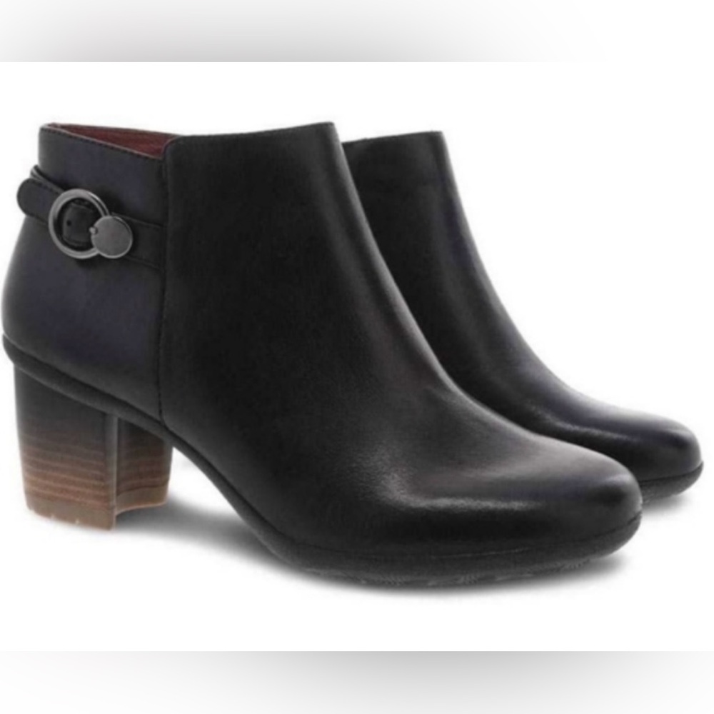 Dansko Perry Black Burnished leather zip boots 38 8